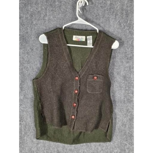 Arlando Jackets & Blazers - VTG Arlando Women's Green Button Front Knit‎ Vest With Pocket Large Steampunk